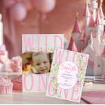 Invitation Fleur sauvage Wild One Boho Girl Photo 1er anniver<br><div class="desc">Notre petit fleur sauvage tourne à 1 ! Choisissez ce Fleur sauvage simple et minimaliste Wild One Boho Girl Photo 1er Anniversaire Invitation et joli script pour la première fête d'anniversaire de votre petit. Une magnifique invitation photo avec calligraphie moderne et des fleurs d'aquarelle et papillons sauvages. Ajoutez les détails...</div>