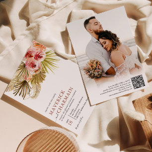 Invitation Fleur séchée de Boho tropical Photo Mariage de c