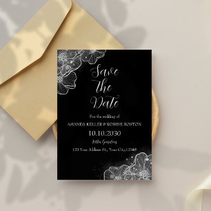Invitation Fleur Simple Enregistrer Le Mariage Date
