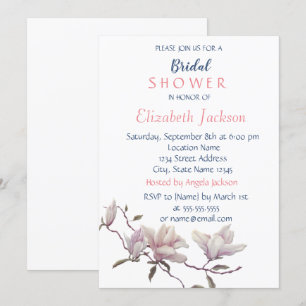 Invitation Fleur Simple,  Réception de Mariage Magnolia
