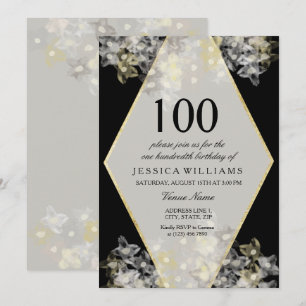 Invitation Fleur stylisée aquarelle 100e anniversaire