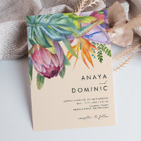 Fleur tropicale colorée décontractée | Mariage pêc