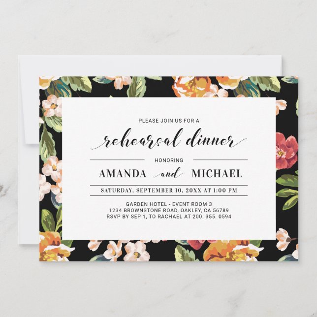 Invitation Fleur Tropicale | Dîner de Répétition de Mariage M (Devant)