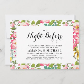 Invitation Fleur Tropicale | Dîner de Répétition de Mariage M