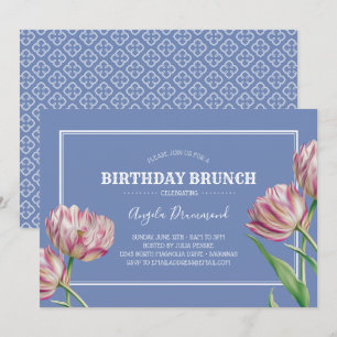Invitation Fleur Tulip Anniversaire Brunet