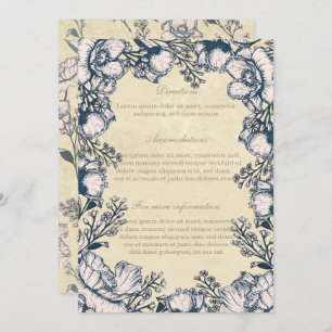 Invitation Fleur Vintage Rustique Direction Mariage