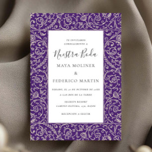 Invitation Fleur Vintage Violet Nuestra Boda Mariage