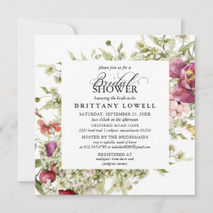 Invitation Fleur violet rustique blanc Fête des mariées de ma