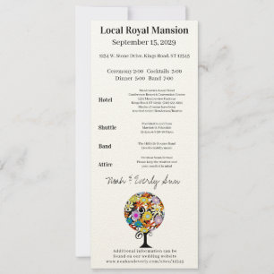Invitation Fleur Whimsical Love Arbre Papier Mariage