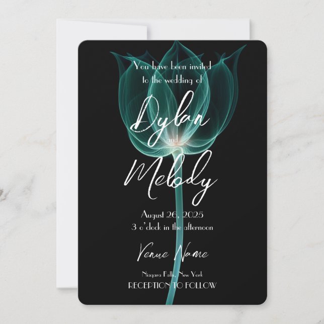 Invitation Fleur X-Ray personnalisée (Devant)
