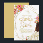 Invitation Fleurie de Jardin de Fille avec Monogra<br><div class="desc">Cartons d'Invitation pour Sweet Sixteen avec Monogramme pour 16 ans</div>
