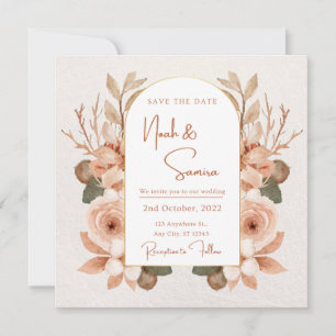 Invitation Fleurie de Mariage pour Sauvegarder la