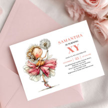 Invitation Fleurie Rose pour les 4 ans de la Douce