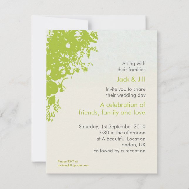 Invitation Fleurir vert 4,25 x 5,25 (Devant)