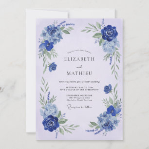Invitation Fleurissement Botanique au Cobalt pour Mariage