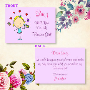 Invitation Fleuriste personnalisée Veux-tu être ma demoiselle