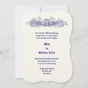 Invitation Fleuron de l'époque victorienne vintage avec Maria