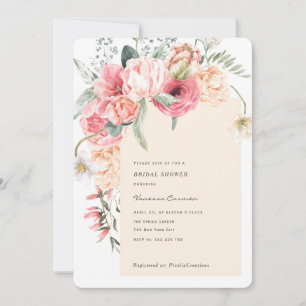 Invitation Fleuron fleuri jardin thématique chic floral