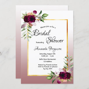 Invitation Fleurons nuptiaux couleur eau cannelle rose