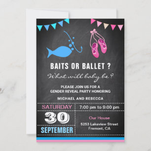 Invitation Fleurons ou Fête de Révélation de Sexe de Ballet