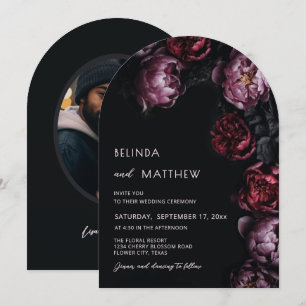Invitation Fleurs 3D Sombres Humeur Mariage Casual