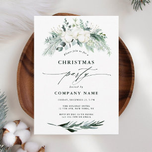 Invitation Fleurs à feuillage persistant et en coton Fête de 