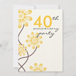 Invitation Fleurs à la mode Fête d'anniversaire de mariage de