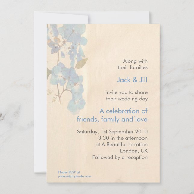 Invitation Fleurs à l'aquarelle 13x18 cm (Devant)