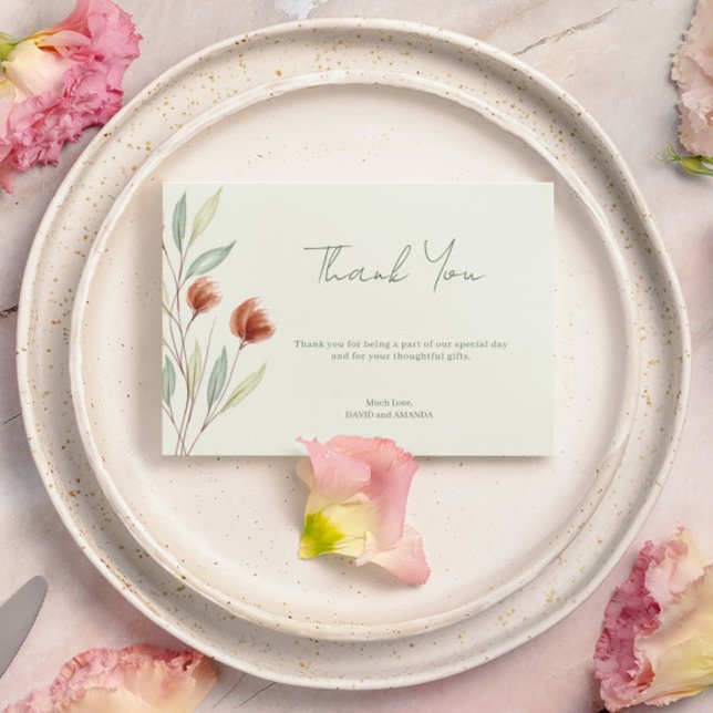 Invitation Fleurs à l'aquarelle Vert pastel (Créateur téléchargé)