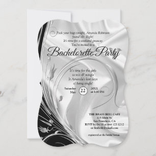 Invitation Fleurs abstraites argent ou or sur - Soie & Art