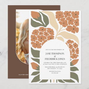 Invitation Fleurs Abstraites de Fleurissement Rustique Mariag