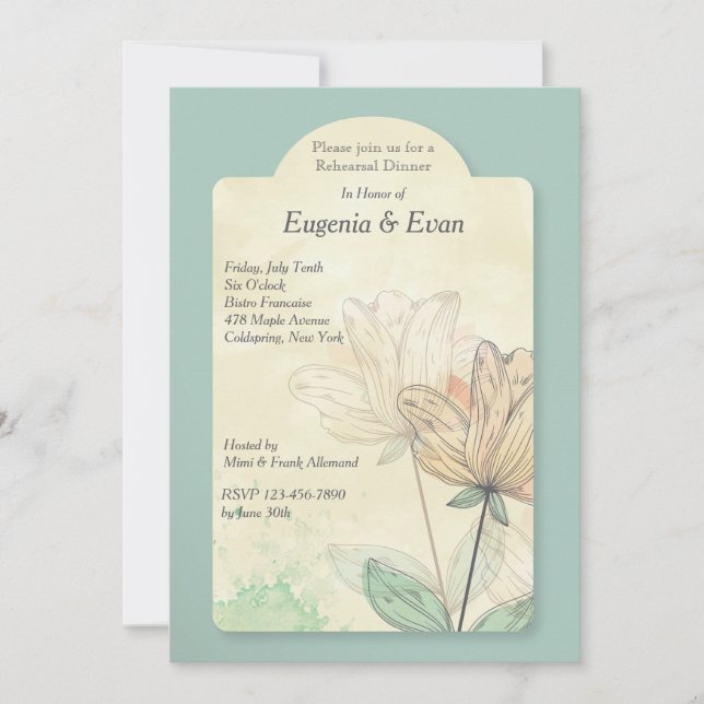 Invitation Fleurs Aquarelle (Devant)