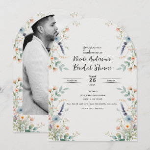 Invitation Fleurs Aquarelle Fête de Mariage Printanière de Fl