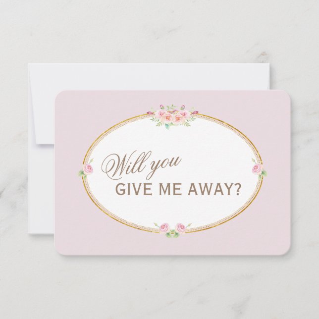 Invitation Fleurs Aquarelle Or Me Donnerez-Vous (Devant)