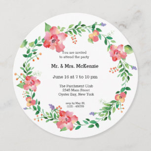 Invitation Fleurs aquarelles
