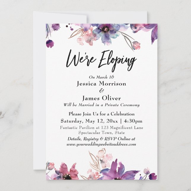 Invitation Fleurs Aquarelles Abstraites Modernes Nous Faisons (Devant)