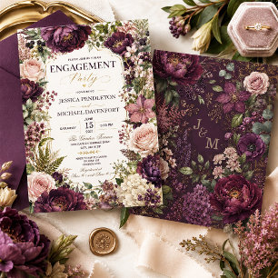 Invitation Fleurs aquarelles de prunier rose Botanique