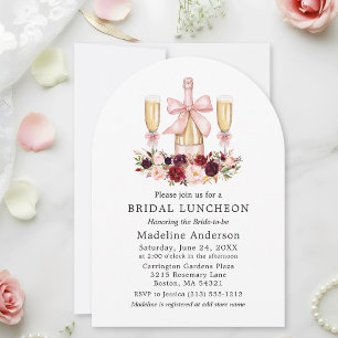 Invitation Fleurs aquarelles Déjeuner de baby shower Ruban ro