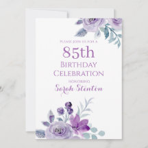 Fleurs aquarelles élégantes pour 85e anniversaire