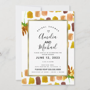 Invitation Fleurs aquarelles jaunes printemps peintre