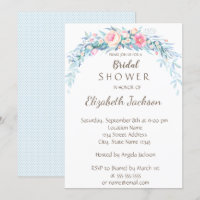 Fleurs aquarelles points polka douche de mariée