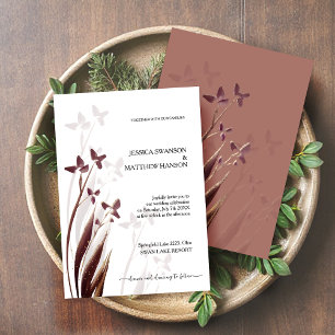 Invitation Fleurs aquarelles sauvages et tachées de vin