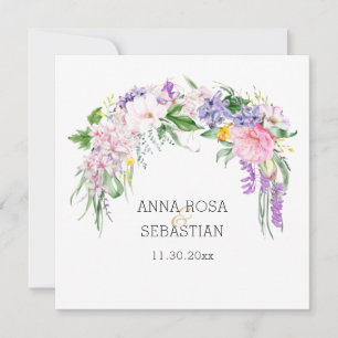 Invitation *~* Fleurs AR15 QR RSVP Boho Mariage