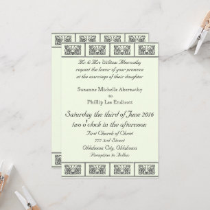 Invitation Fleurs Art Déco vintage Mariage