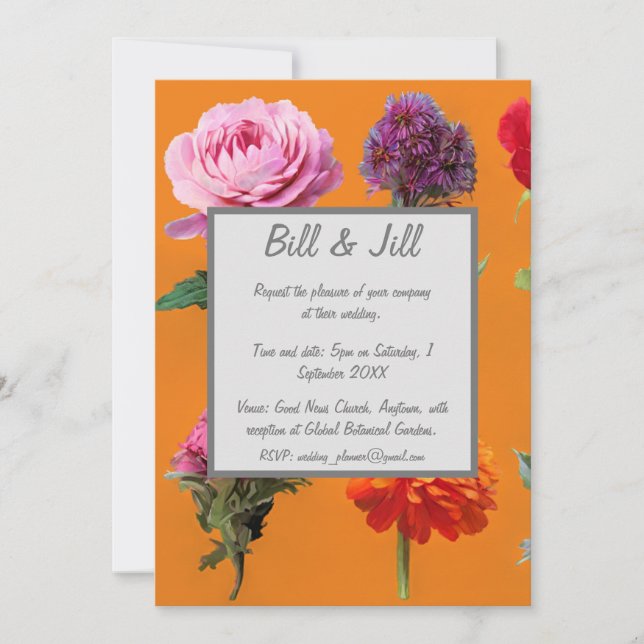 Invitation Fleurs Assorties Mariage de marguerite (Devant)
