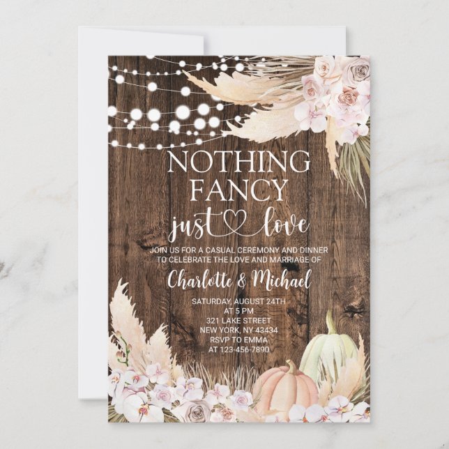 Invitation Fleurs Automnales Rustiques Mariage Simple Juste A (Devant)