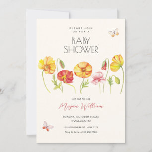 Invitation Fleurs baby shower esthétique