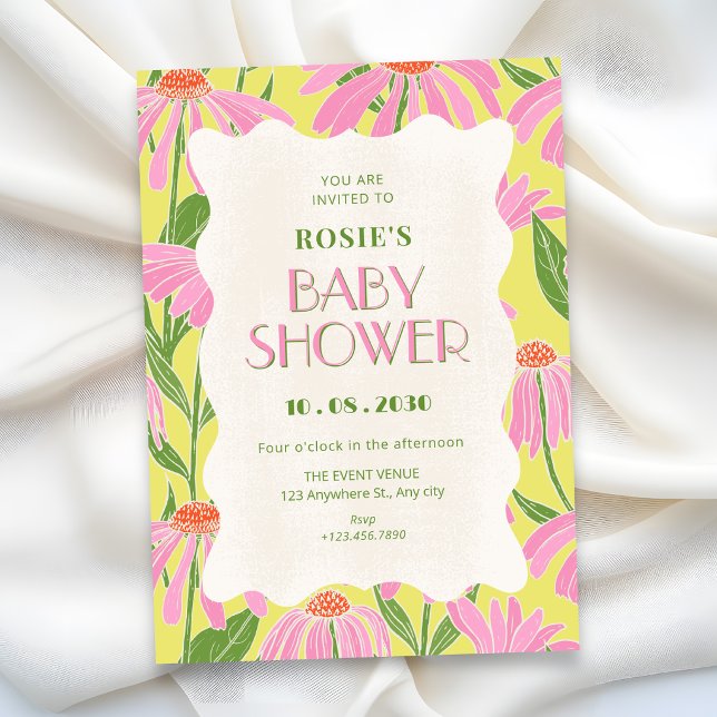 Invitation Fleurs bébé shower florale (Créateur téléchargé)