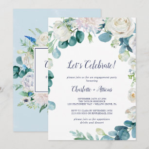 Invitation Fleurs Blanches Classiques Fêtons