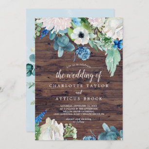 Invitation Fleurs blanches classiques   Rustic Le Mariage De